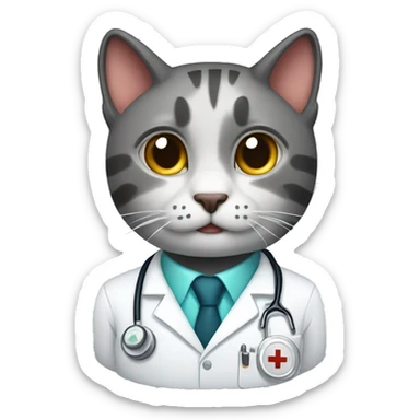 A cat who is a medic sticker