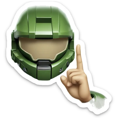 Master Chief raising ring finger  sticker