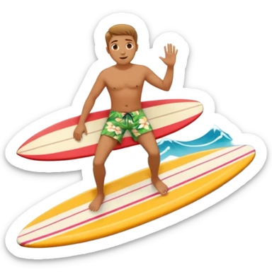 cute island surfer life sticker