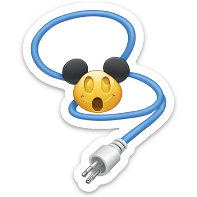 Eletric cable mickie mouse connector sticker