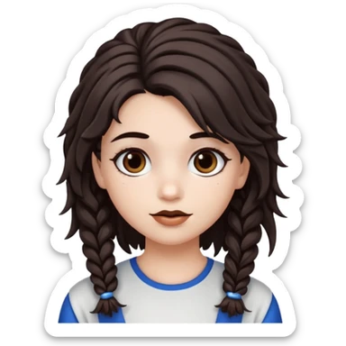 Oreo saçlı kız beyaz tenli kahve kaşlı sticker