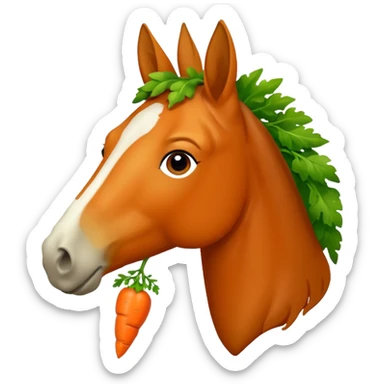 Horse eating carrot sticker