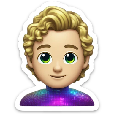 Fancy disco futuristic Jonathan Toews in rainbow bubble sticker