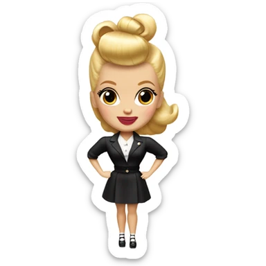 1940's blonde Barbie with victory rolls hair sticker