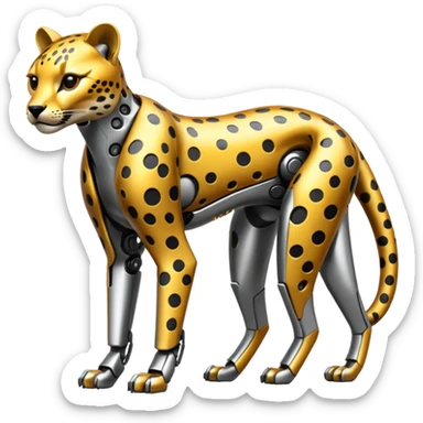 Shiny advanced futuristic Cyberpunkcl cheetah (full body) sticker