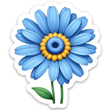 Blue daisy flower sticker