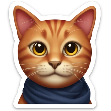 red and navy cat sticker