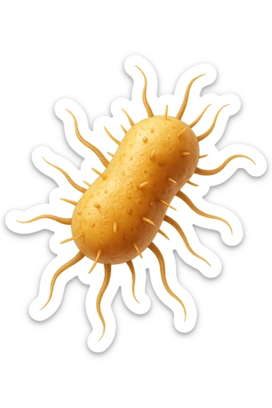 EMOJI STILE IPHONE 3D DI batteri intestinali che fluttuano in aria E FALLO MOLTO REALISTICO IN 3D sticker