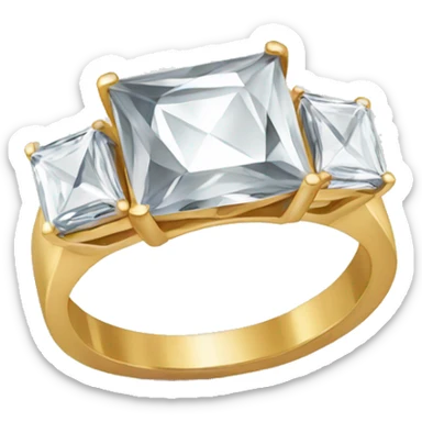 Square Diamond ring  sticker