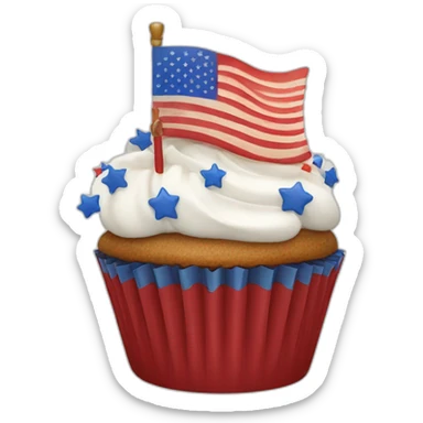 Happy Fourth of July cupcake sticker
