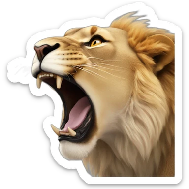 lion roaring sticker