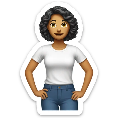 lady's body in tshirt and slacks sticker