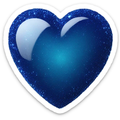Dark blue sparkly heart sticker