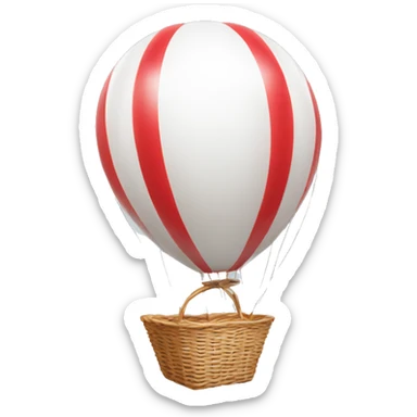  white static balloon with red basket sticker