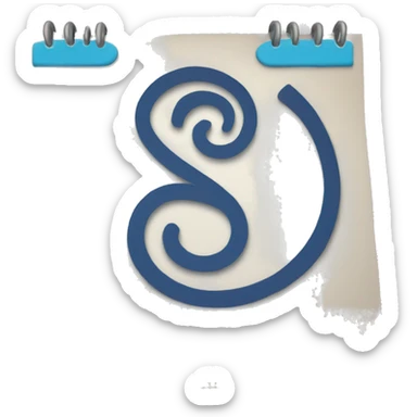 Spiral calendar with number 30 sticker