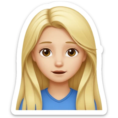 Blonde girl with long hair emotions sticker