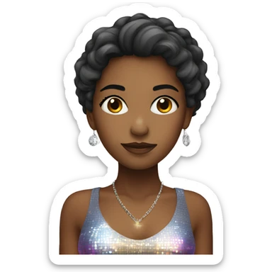 Girl in disco with beautifull face  sticker