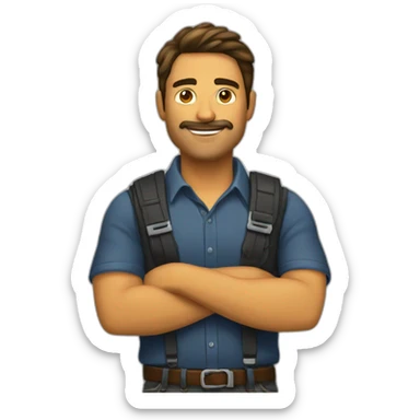 Hombre con coleta sticker