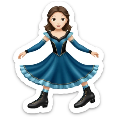 Victorian ice skater sticker