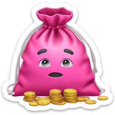 Pink bag of money  sticker