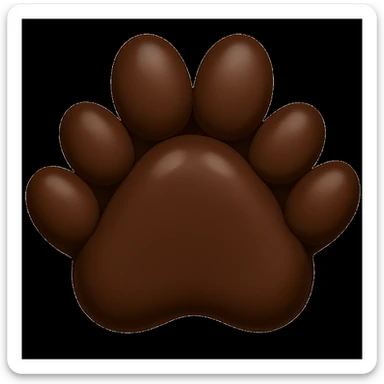 Make the paw print dark brown in apple style emojis sticker