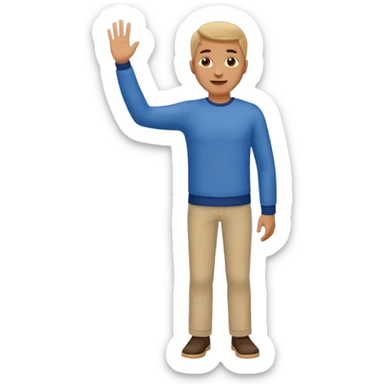 man full body waving sticker