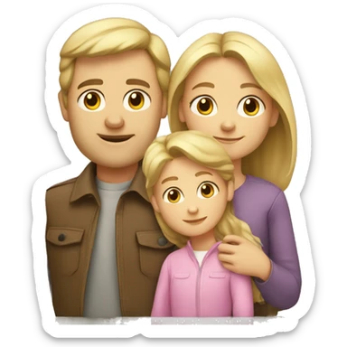 caucasian family of 4 sticker