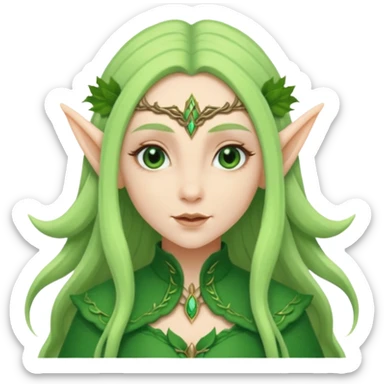 woman elf with leafy clothes sticker