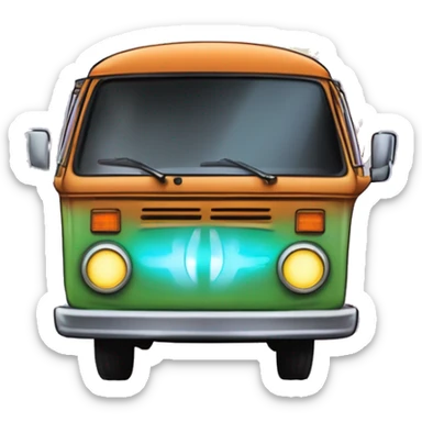 Darth Vader’s and Scooby Doo’s, Velma, Shaggy, Daphne, and Fred’s mystery machine ghost hunters 70’s van, with holographic flames. sticker