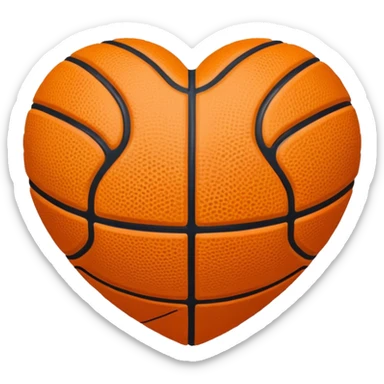 basketball heart sticker