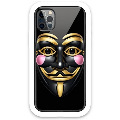 guy fawkes mask black  iphone 16 pro sticker