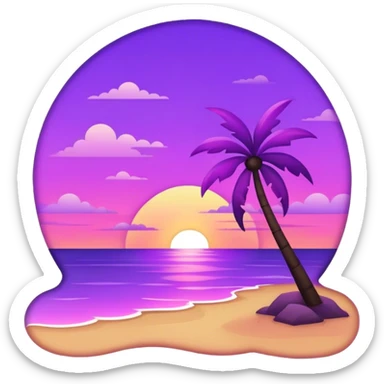 Purple sunset sticker