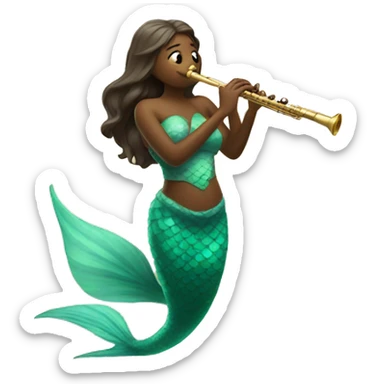 Mermaid playing the flute  sticker