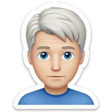 white man salt and pepper hair sticker