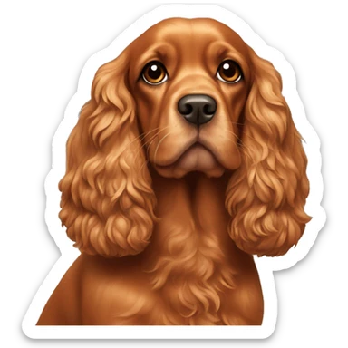 Realistic orange cocker spaniel with brown eyes  sticker