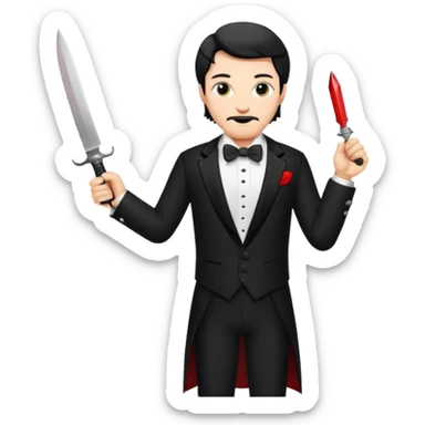 Man Opera singer with a knife  sticker