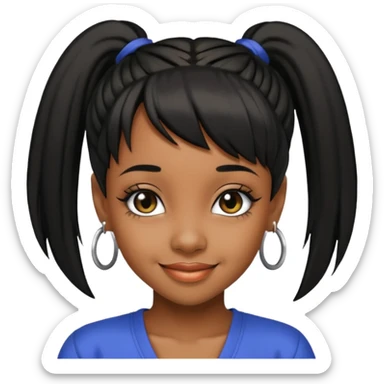 Lisa Left Eye Lopes with black ponytail hair  sticker