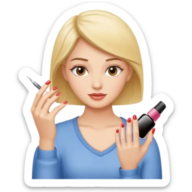 A woman doing her nails  sticker