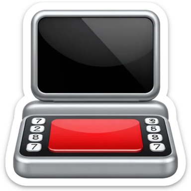pin pad with a small black screen on top and a small red screen down indicates the locked situation sticker