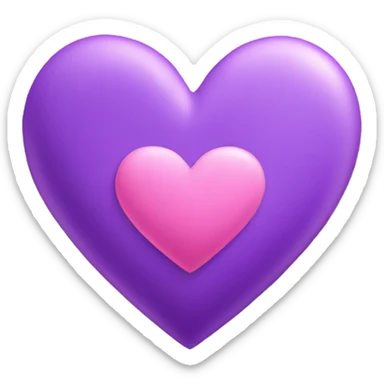 Purple and pink heart sticker