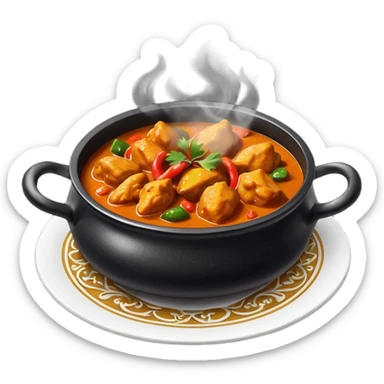 Desi chicken curry in black corai sticker