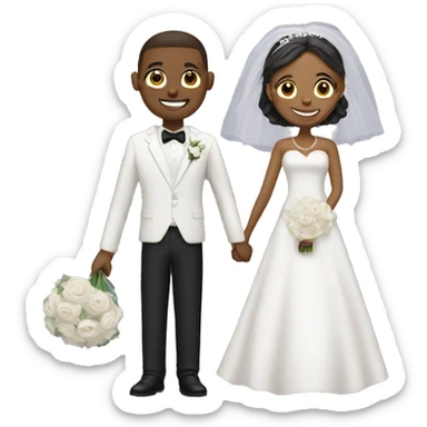 bride and groom sticker
