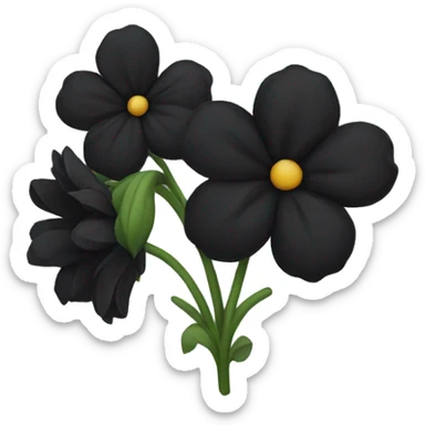 Black flowers sticker