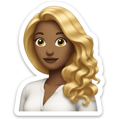 honey blonde hair sticker