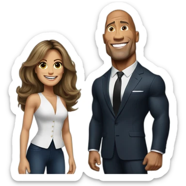emanuelle macron avec Dwayne Johnson sticker