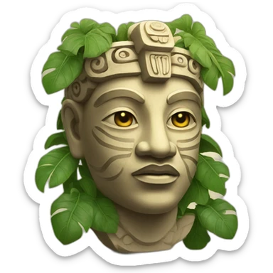 mayan egyptian statue of god with lianas sticker