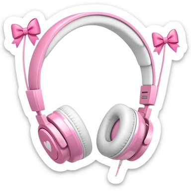 White headphones with bows  sticker