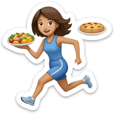 Woman Running to food, must have food  sticker