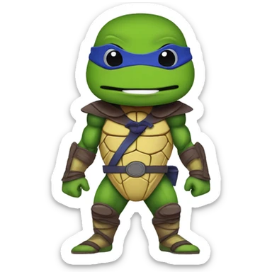 kylian mbappe as a teenage mutant ninja turtle, psg colours sticker
