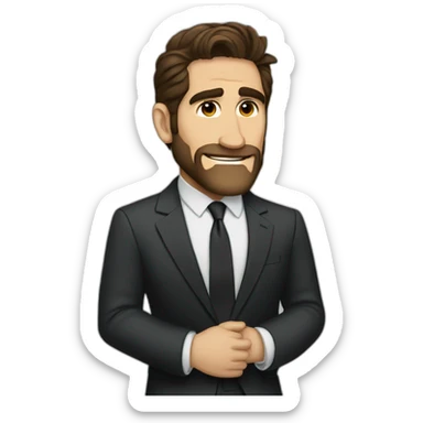 jake gyllenhaal cartoon wearing suit sticker
